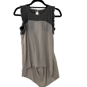 Kosmika Elegant Multi Texture Sleeveless Top with Open Cowl Back